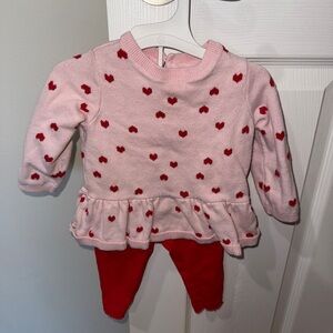 Carter's Pink Sweater with Red Hearts